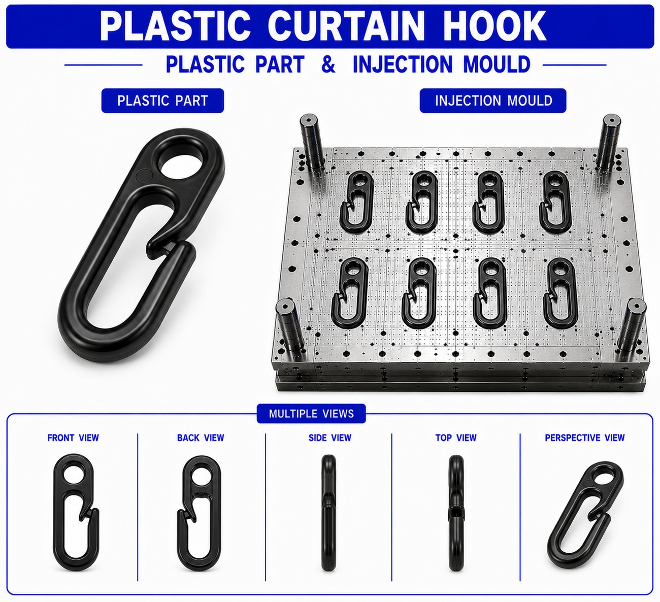 Plastic Curtain Hook Mould and Moulding Service